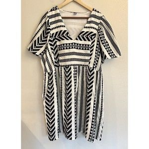 Old Navy Boho Jacquard Mini Swing Dress Black Women’s XXL